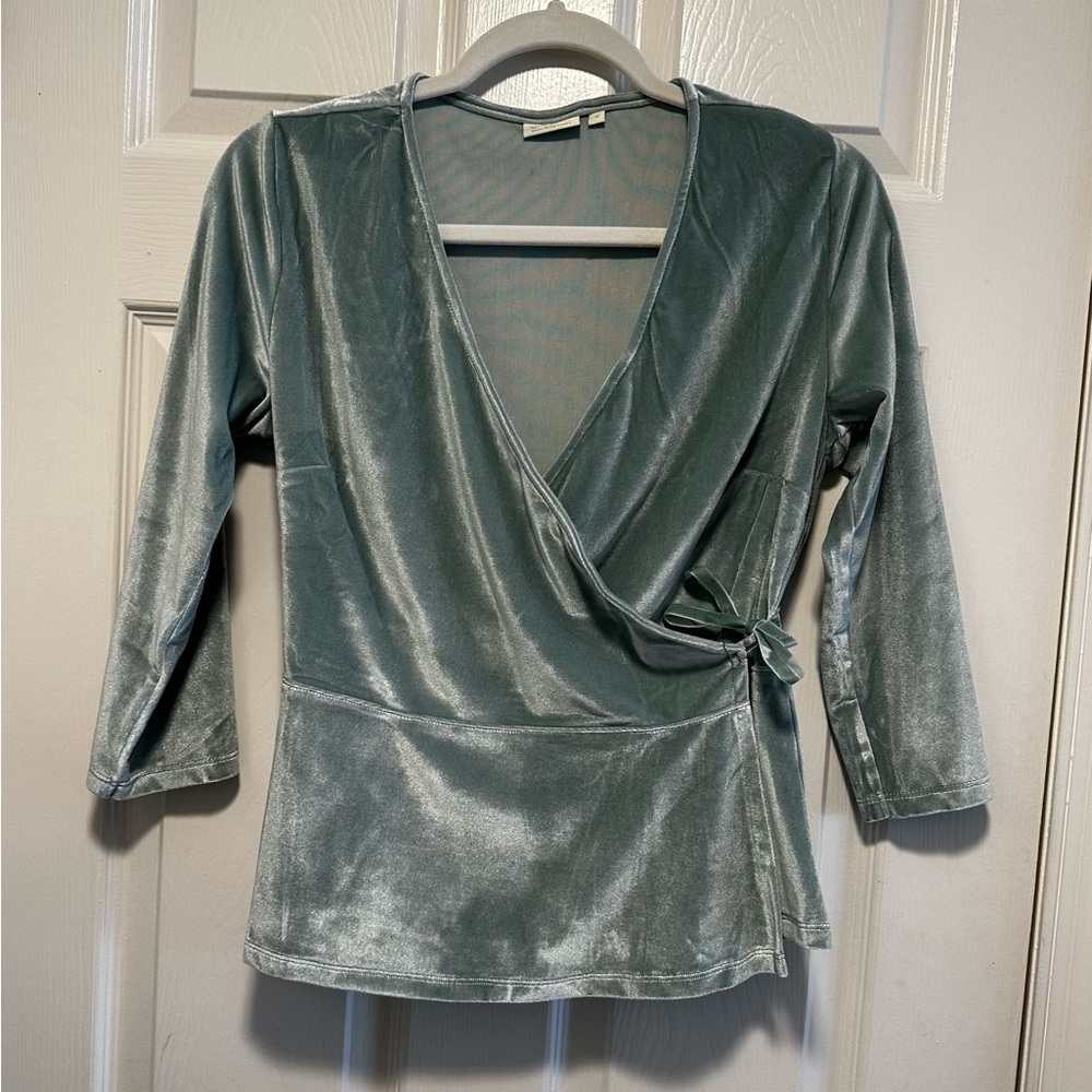 NWOT Spartina’s Cassi Wrap Top Blue Surf - Size S
